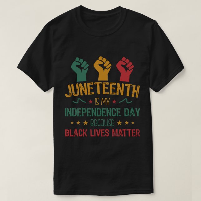 Camiseta Décimo Junho é o Dia da Independência Afro-America (Frente do Design)