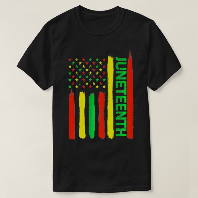 Camiseta Décimo Junho na Bandeira do Dia da História Negra (Frente do Design)