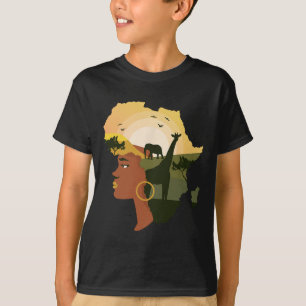 Camiseta Décimo-Junta Favorece o Decor Pan-Africano Afro Am