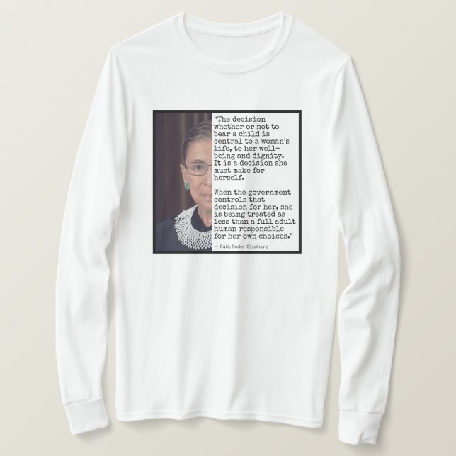 Camiseta Decisão RBG de dar aspas aos filhos (Frente do Design)