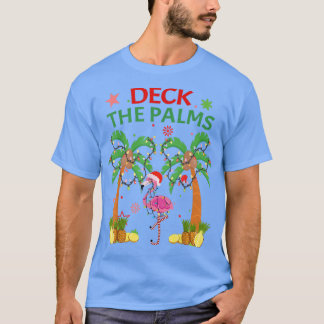Camiseta Deck Palms Pajamas Christmas Flamingo