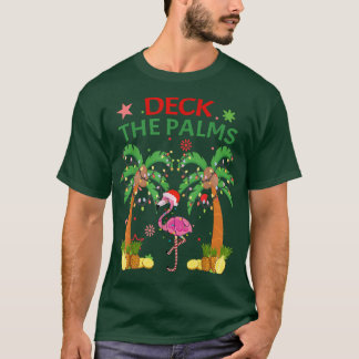 Camiseta Deck Palms Pajamas Christmas Flamingo