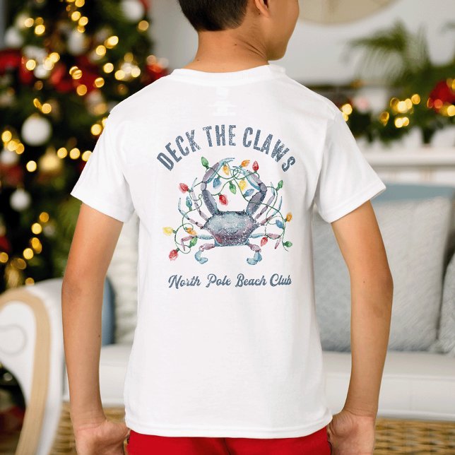 Camiseta “Deck the Claws” Blue Crab Christmas (Criador carregado)