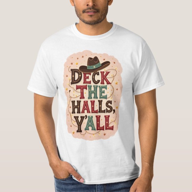 Camiseta 'Deck the Halls, Y'all' (Frente)