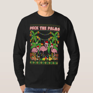Camiseta Deck The Palms Feliz Flamingo Christmas Ugly Sweat