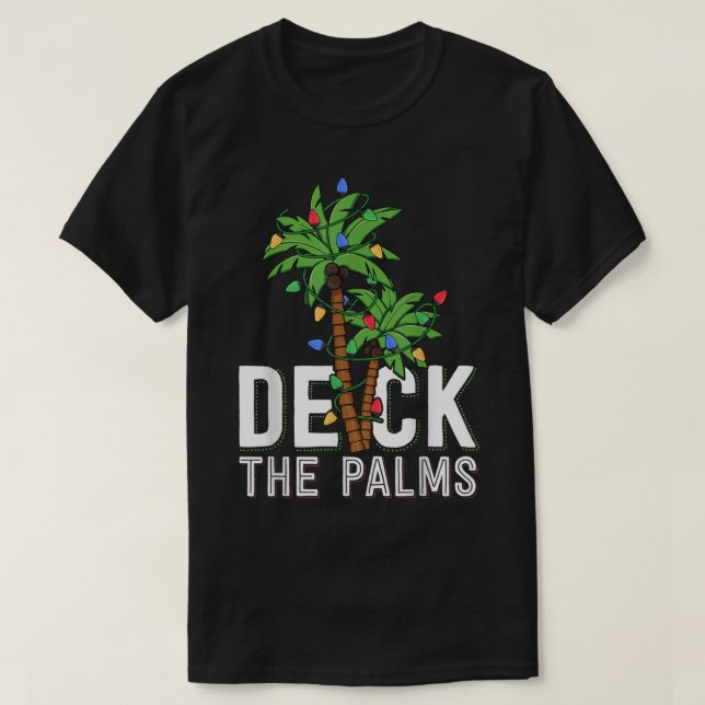 Camiseta Deck The Palms | Funny Tropical Christmas (Frente do Design)