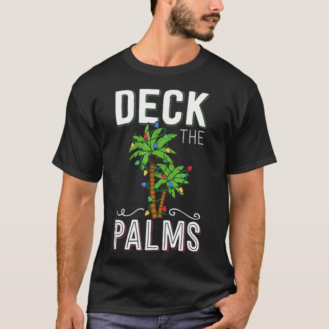 Camiseta Deck The Palms Tropical Hawaii Christmas Palm Tree (Frente)