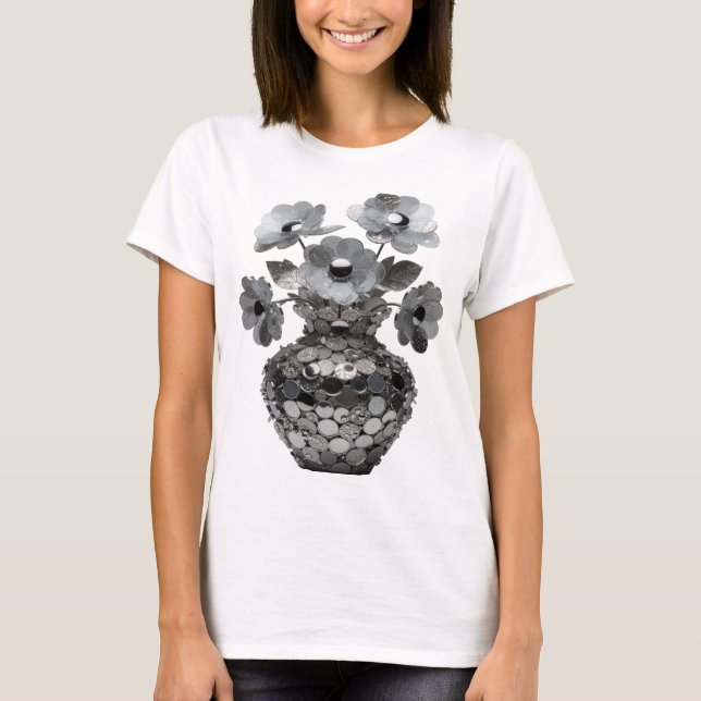 Camiseta Declaração Cinza ARTE ABSTRATA Declaração Design (Frente)