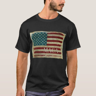 Camiseta Declaração da bandeira do vintage MAGA de