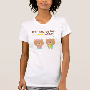 Camiseta Declaração de Amor com Piada Fofa Seja Meu Ursinho