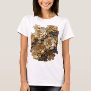 Camiseta Declaração de ARTE ABSTRATA Moderna em Prata