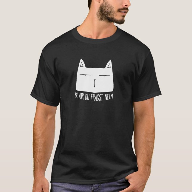 Camiseta Declaração de Cat Dizendo Ironia Gerada Nerd de Sa (Frente)