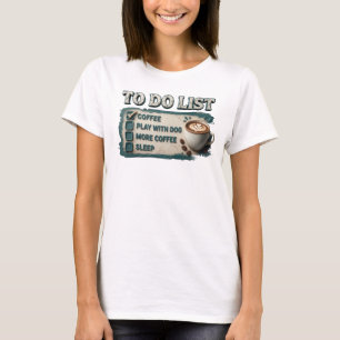 Camiseta Declaração de Estilo Café PLAY COM CACHORRO Ouro L