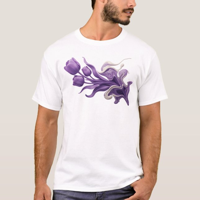 Camiseta Declaração de Estilo de FLOR ABSTRATA Ousada (Frente)