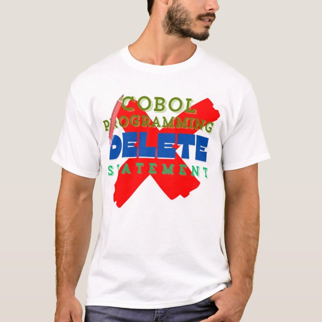 Camiseta Declaração de Exclusão de Programação Cobol  (Frente)