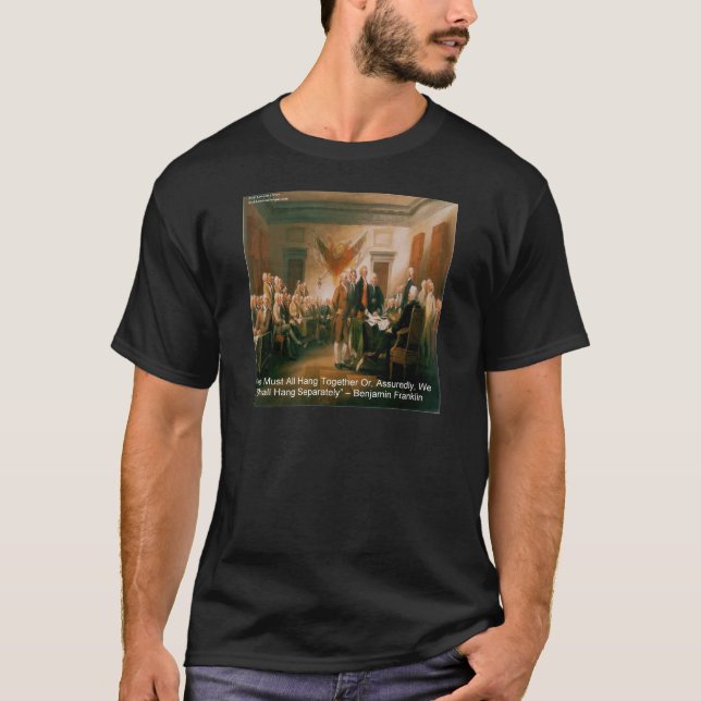 Camiseta Declaração De Independência E Citação De Ben Frank (Frente)
