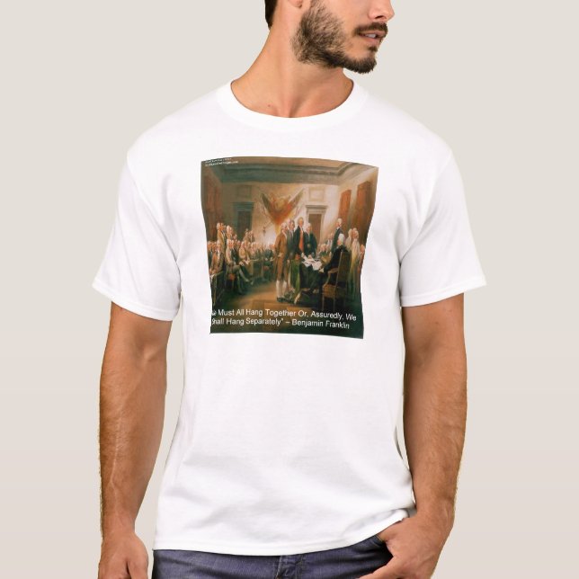 Camiseta Declaração De Independência E Citação De Ben Frank (Frente)