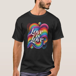 Camiseta Declaração de Orgulho Design Amor É Amor vintage
