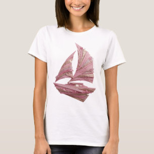 Camiseta Declaração de PINK SAILBOAT de Prata Afiada Design