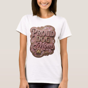 Camiseta Declaração de PROUD DOG MOM em Rosa Legal Design