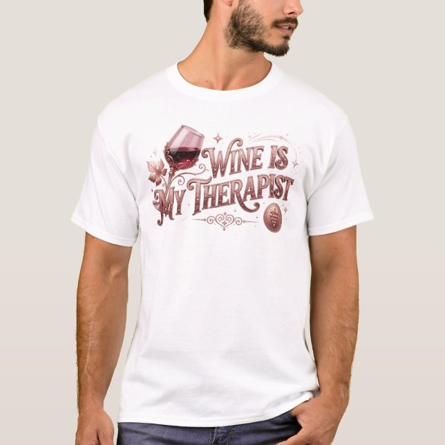 Camiseta Declaração de TERAPEUTA DE VINHO Chic (Frente)