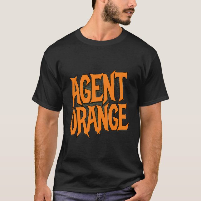 Camiseta Declaração de texto laranja grosseiro (Frente)