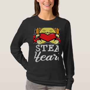Camiseta Declaração Elegante Coração de Leão Dia dos Namora