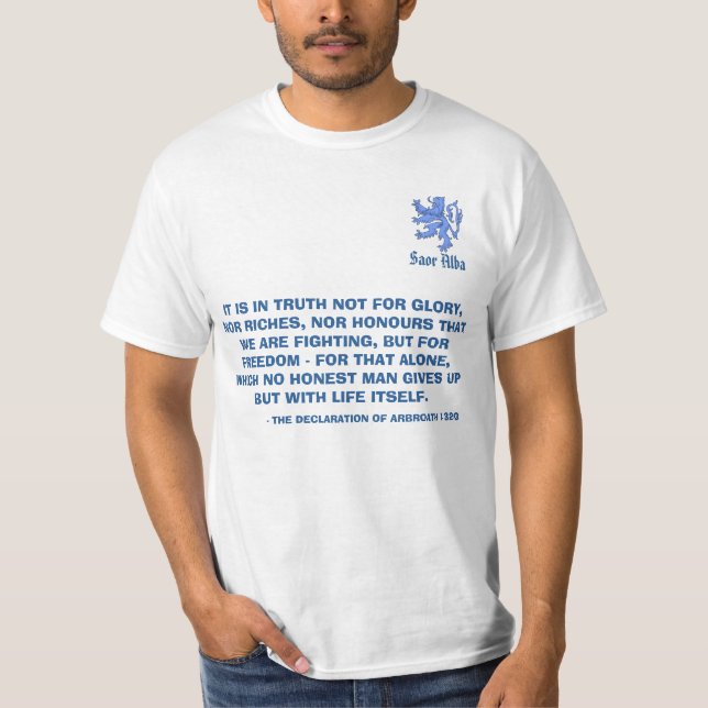 Camiseta Declaração escocesa da independência do leão de (Frente)