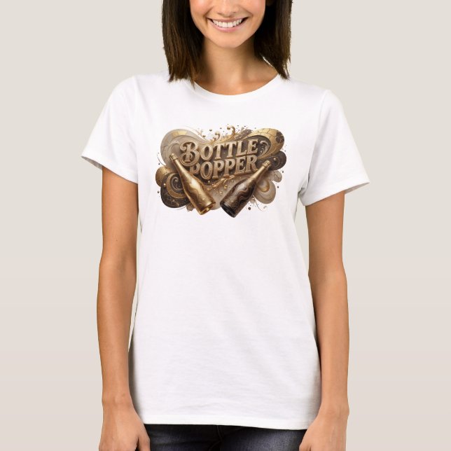 Camiseta Declaração Laranja BOTTLE POPPER Impressão (Frente)