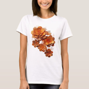 Camiseta Declaração Laranja FANTASIA FLORAL LARANJA