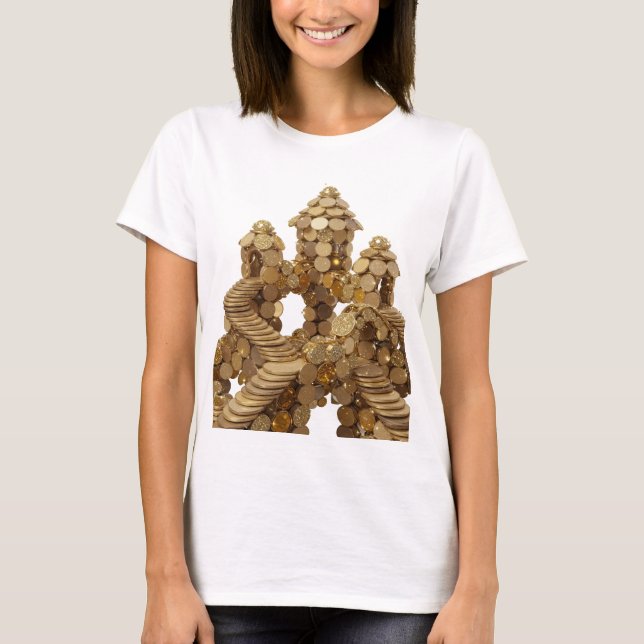 Camiseta Declaração Ouro Design de ARTE ABSTRATA (Frente)
