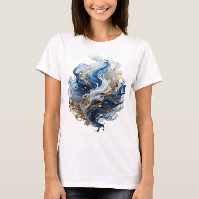 Camiseta Declaração Prata ARTE ABSTRATA Design (Frente)