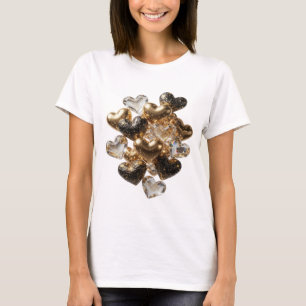 Camiseta Declaração Prata CORAÇÕES DE OURO E VIDRO