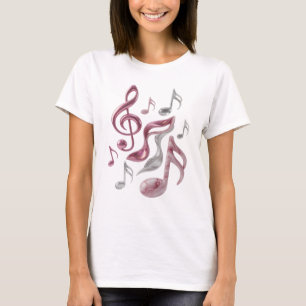 Camiseta Declaração Prata MÚSICA EM CADA NOTA Arte de Texto