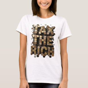 Camiseta Declaração Prata TAXE OS RIcos Design Gráfico