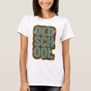 Camiseta Declaração Teal OLD SCHOOL Design Personalizado