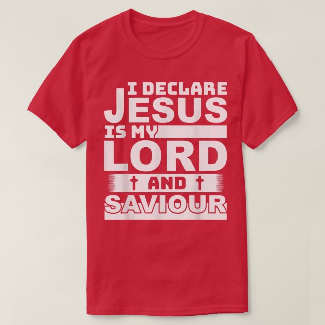 Camiseta declaro que jesus é meu senhor e salvador christia (Frente do Design)