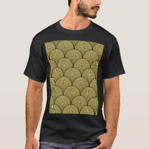 Camiseta Deco de Arte Japonês: Black Dourado Design