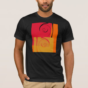 Camiseta Deco retro-art cor-de-rosa, laranja, amarelo, pret