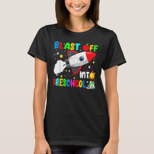 Camiseta Decolar na Pré-Escola Foguete Espaço Exterior Volt