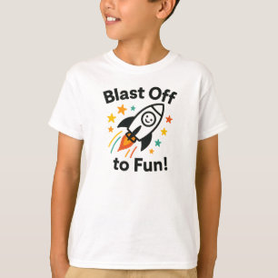 Camiseta Decolar para um Gráfico Espacial Ousado e Divertid