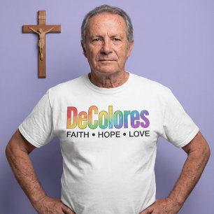 Camiseta DeColores Cursillo Arco-íris Fé Esperança Amor