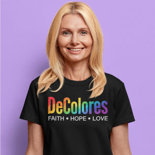Camiseta DeColores Cursillo Arco-íris Fé Esperança Amor
