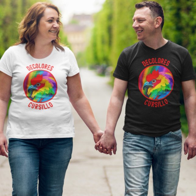 Camiseta DeColores Cursillo Colorful Rooster Vivid Rainbow (Criador carregado)