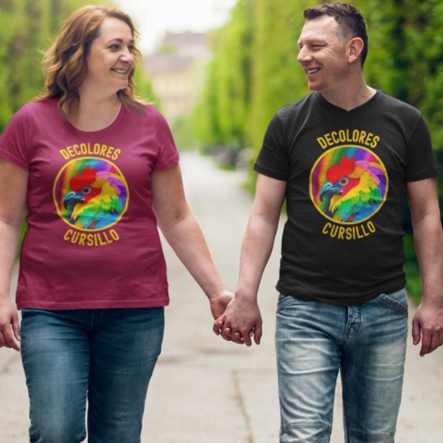 Camiseta DeColores Cursillo Colorful Rooster Vivid Rainbow (Criador carregado)