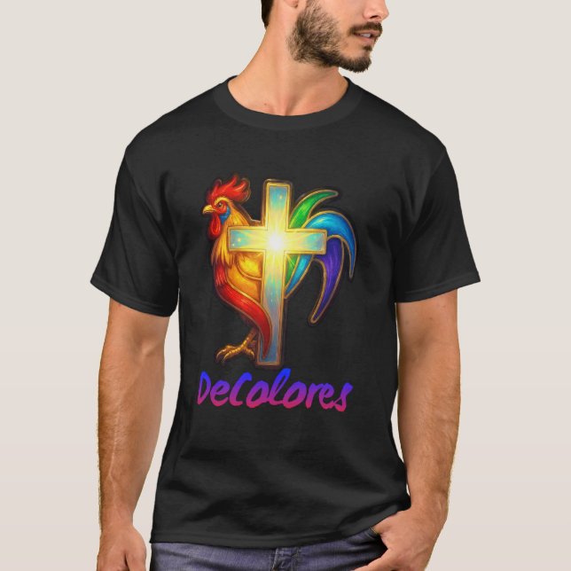 Camiseta DeColores Cursillo Rainbow Galo Católico 1 (Frente)