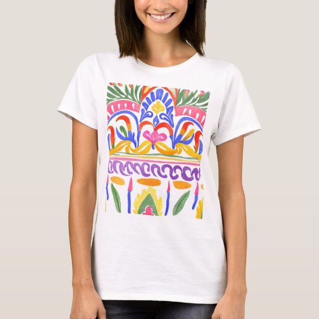 Camiseta decor romeno tradicional (Frente)