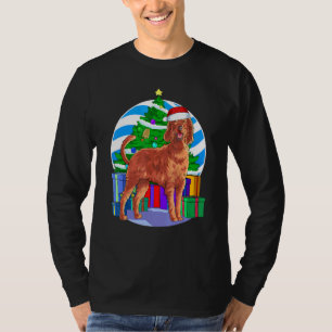 Camiseta Decoração Árvore de Natal Papai Noel Bonito Setter