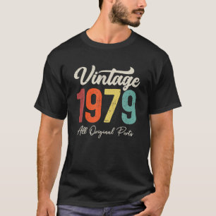 Camiseta Decoração de 44 Anos de Idade Vintage 1979 Anivers