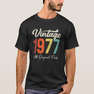 Camiseta Decoração de 46 Anos de Idade Vintage 1977 46º Ani